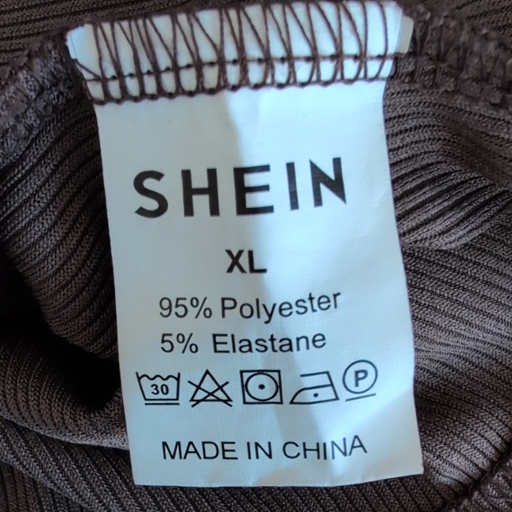 SHEIN Chocolate Lace Detail Camisole Ribbed Tank top XL           T137 - Picture 6 of 6